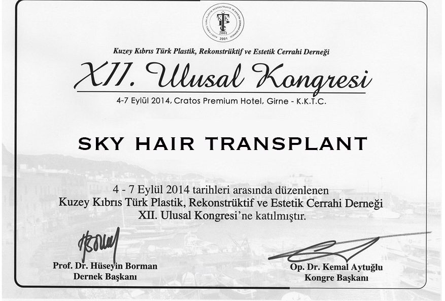 Attestato Dottore esperto trapianto di capelli Fue trapianto di capelli in Turchia a Istanbul